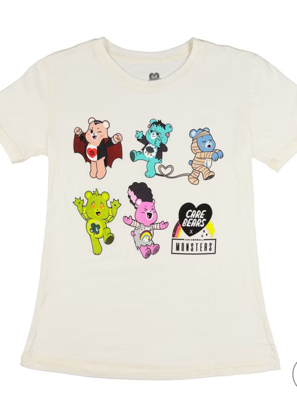 White Care Bears Monsters T-Shirt Short Sleeve Graphic T Shirt Size XL New